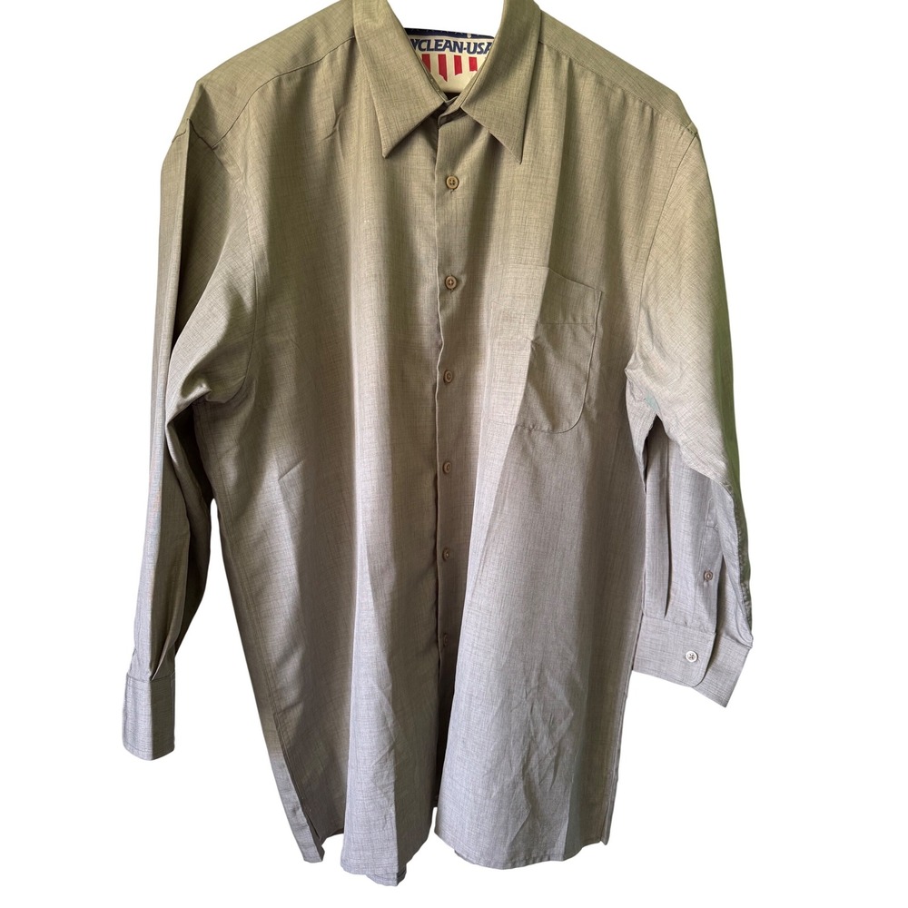 Urban‎ works Down Shirt Mens XL Khaki Tan Excellent Linen Blend Long Sleeve